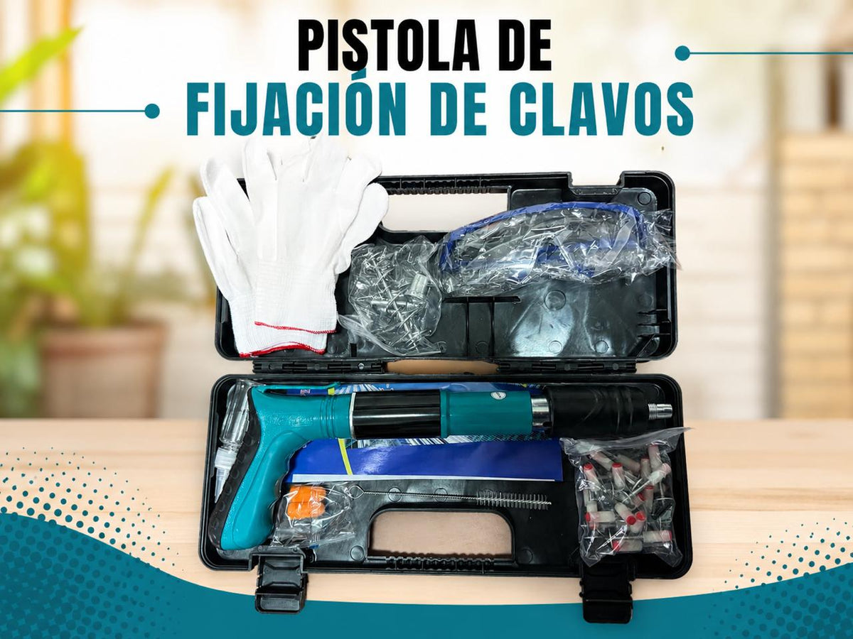 Pistola Remachadora de Clavos + Estuche con Guantes+Gafas Protectoras+Clavos Regalo 🎁